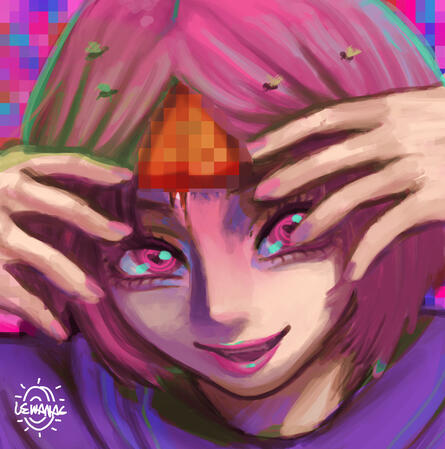 Pregnant Mark Zuckerberg and Elon Musk licking his belly, with speech bubble on the corner, having distorted hands, text written "Train your Meta AI with this TRIPLE FLIP!"